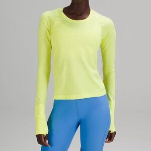 Lululemon swiftly 2.0 tech long sleeve Electric Lemon hiye highlighter top